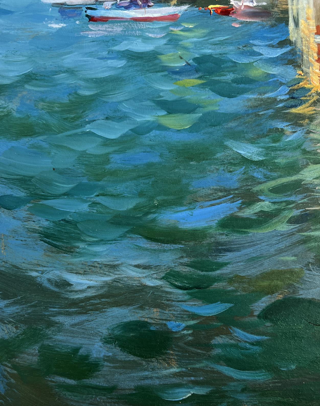 Oil painting Coastal Comfort by Yuriy Suprunchuk: rippling teal green water