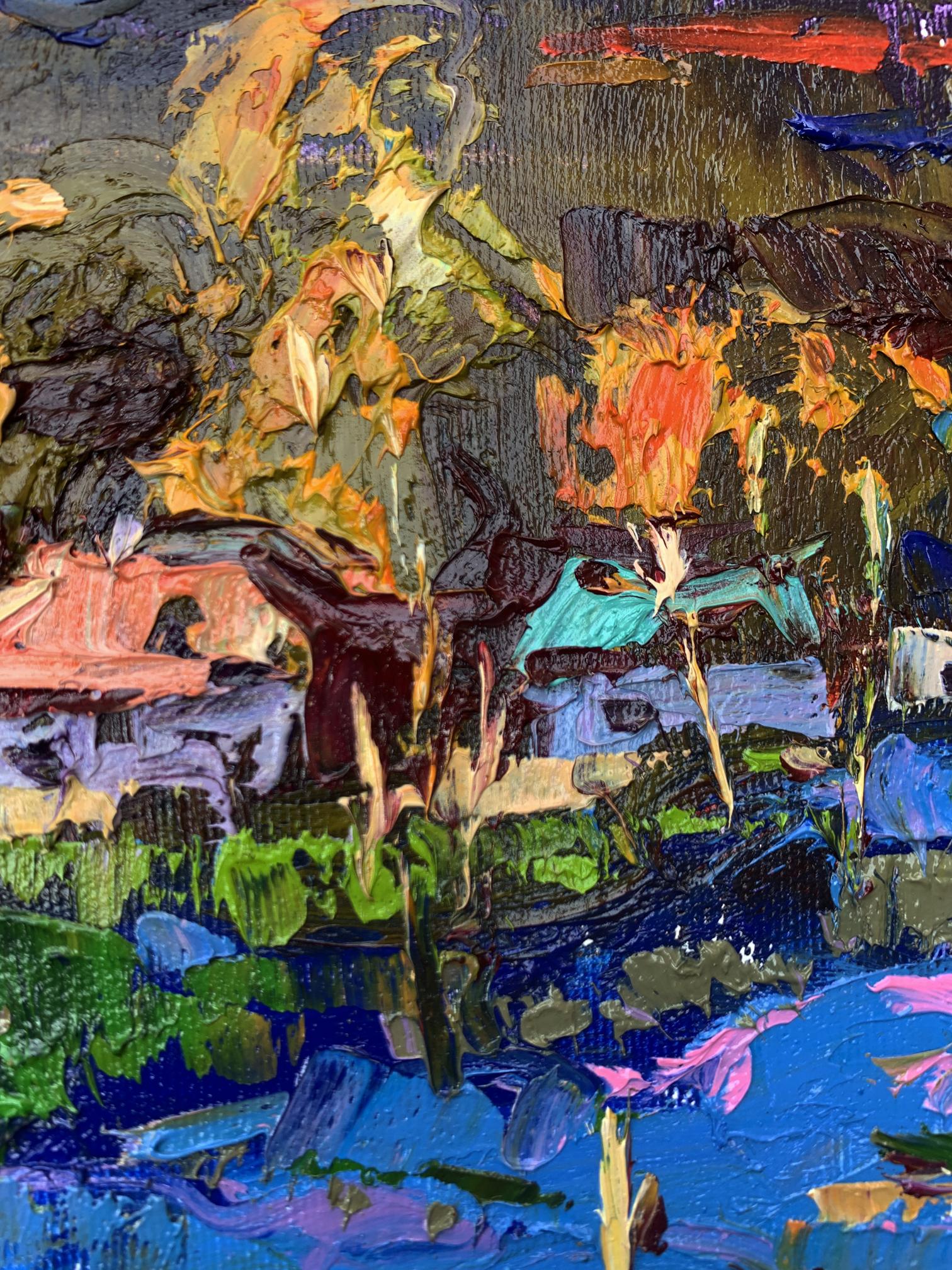 Vibrant impressionist oil painting Night has come by Ivanyuk Oleksiy