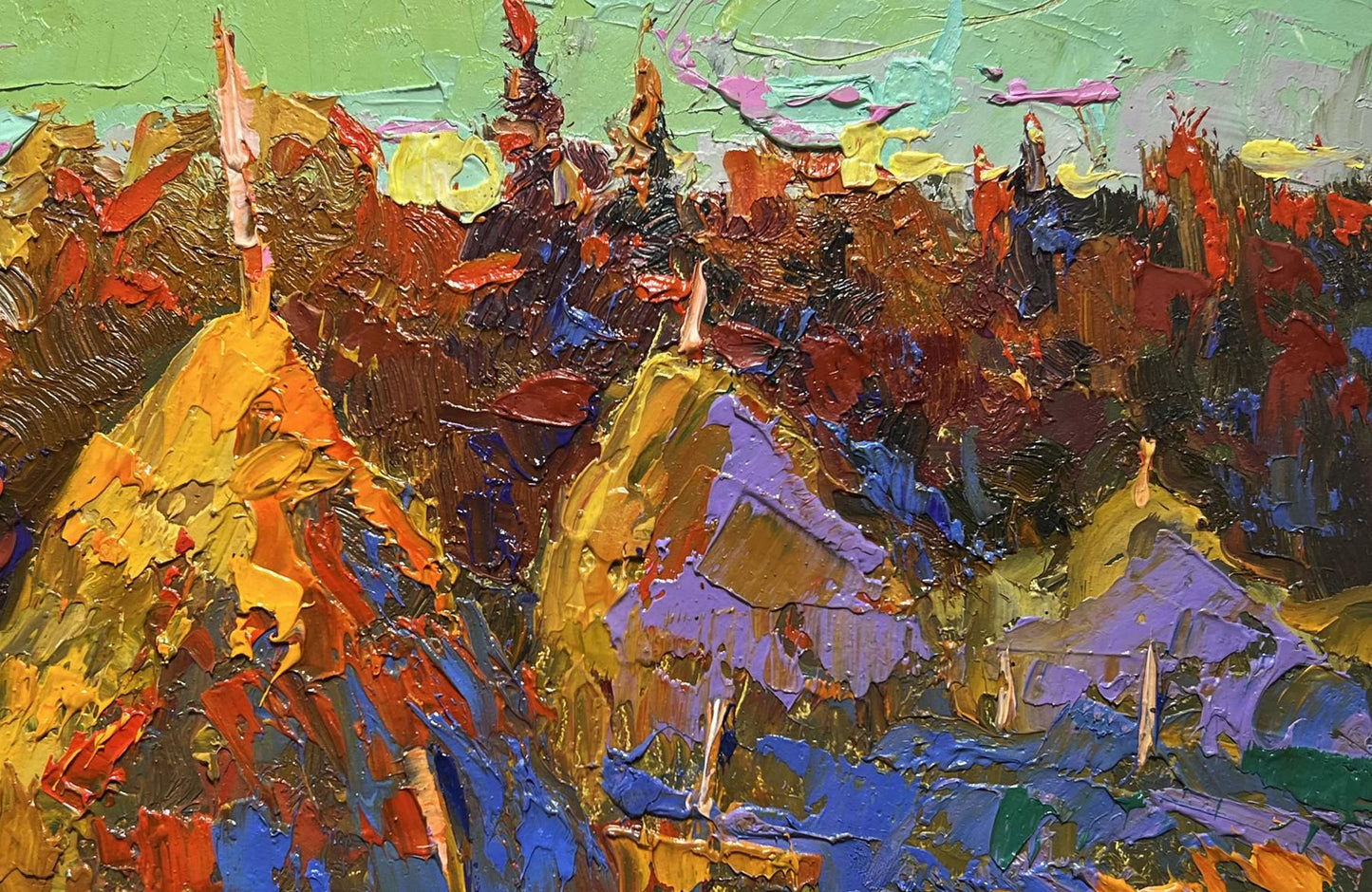 Vibrant impressionist sunset oil painting by Oleksiy Ivanyuk