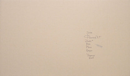 Minimalist beige canvas back with black ink inscription, Acrylic painting Rain by Dima Filatov