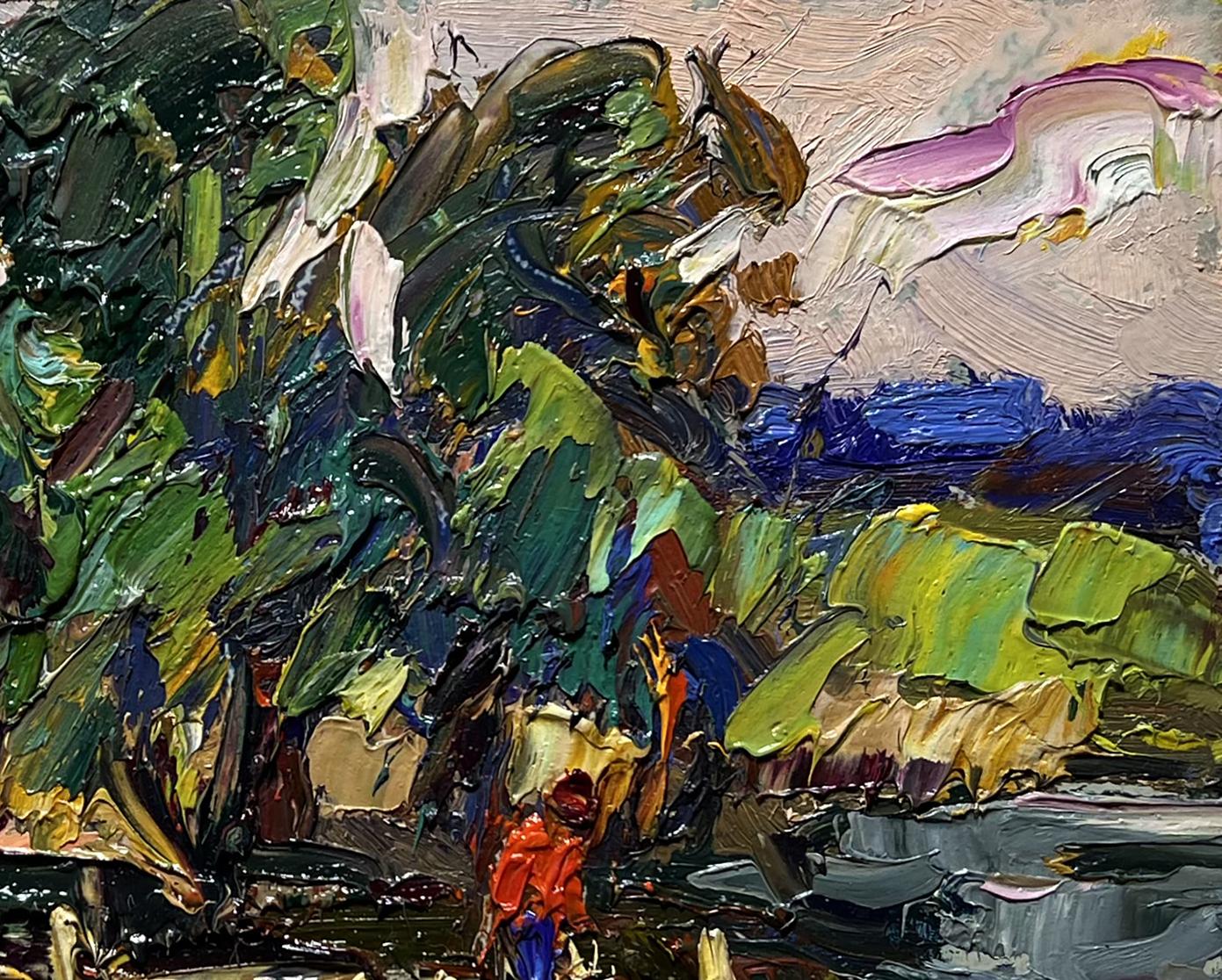 Oil painting Willows by the River by Oksana Ivanyuk