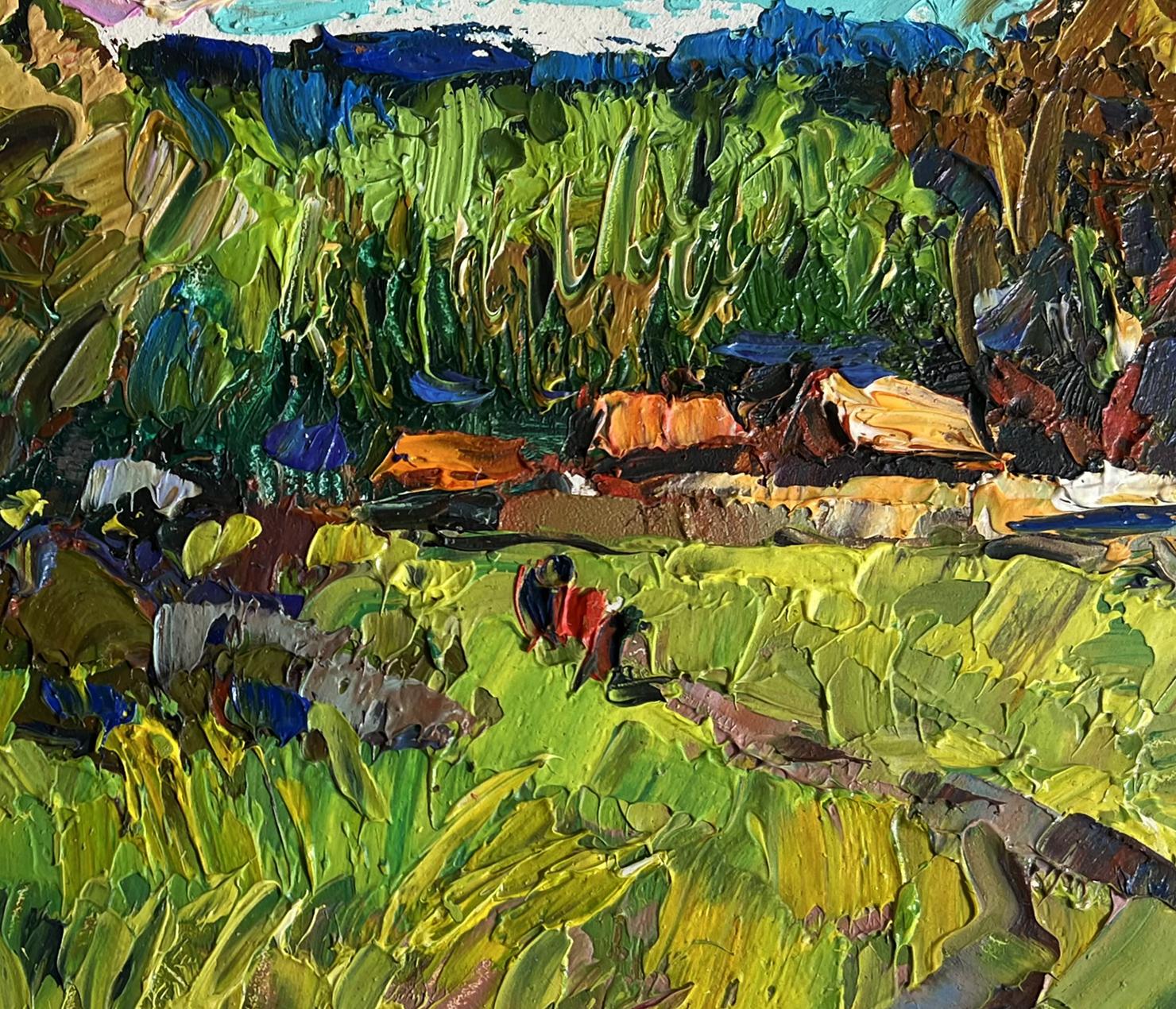 Vibrant impressionist oil painting The Road Home by Oksana Ivanyuk