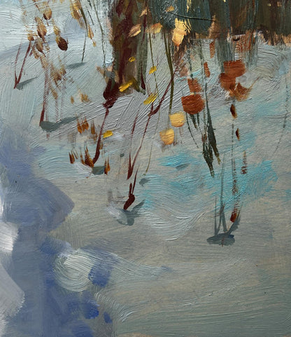 Abstract oil painting Enjoying the winter sunset by Yuriy Suprunchuk