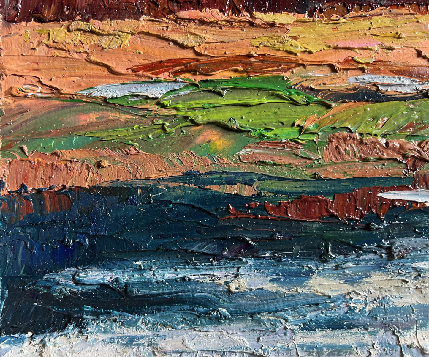 Oil painting Its a nasty day by Boris Serdyuk textured landscape