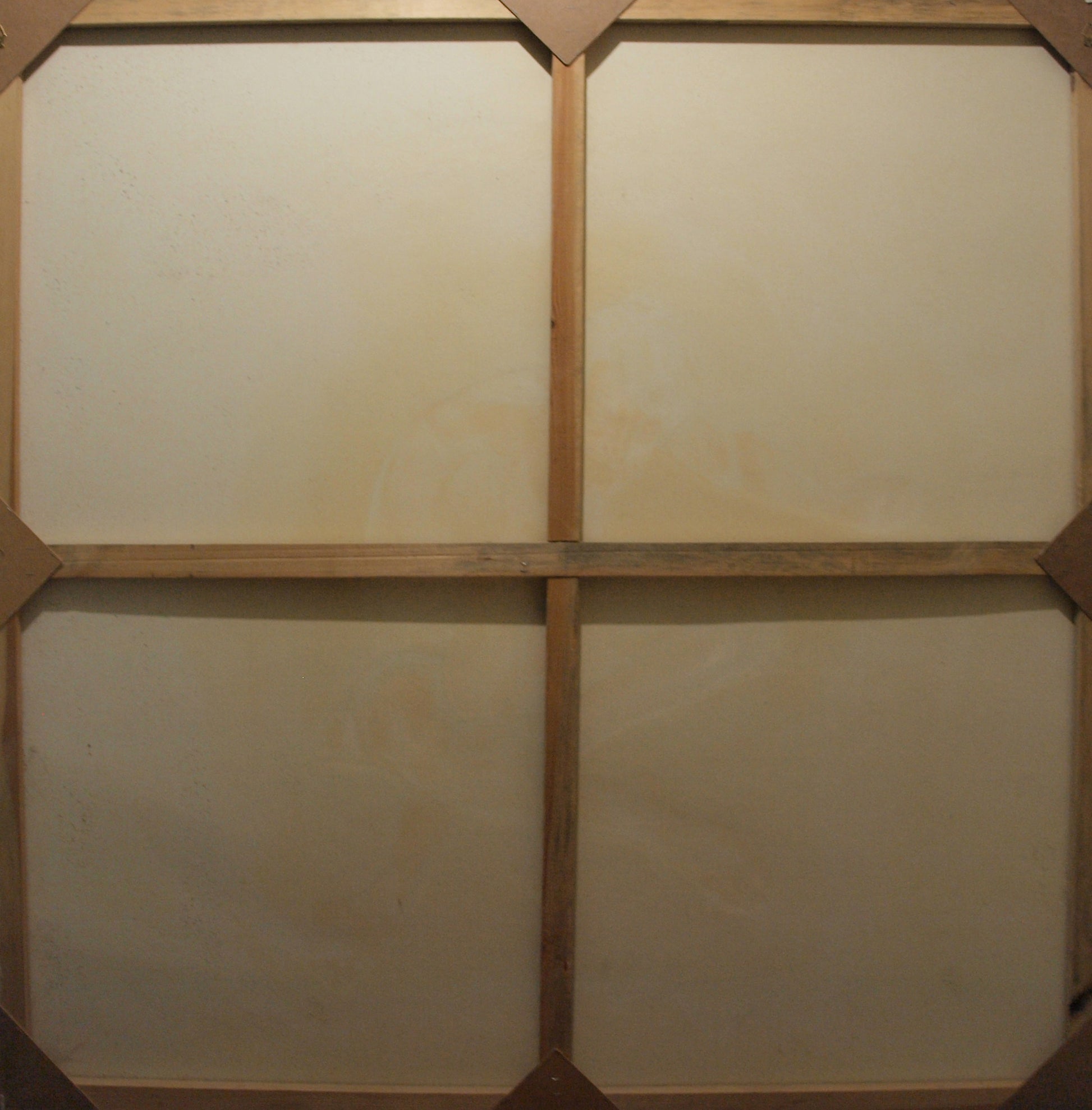 Oil painting Markandeya Rishi by Konsta G. Amelinn in light brown wooden frame with beige grid panels