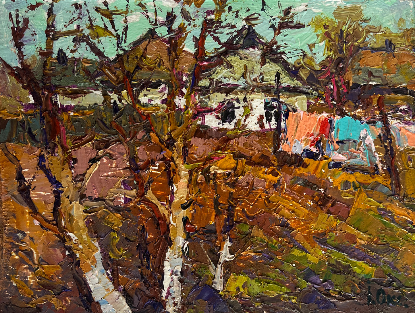 Impasto textured landscape by Oleksiy & Oksana Ivaniuk, $95 wholesale originals