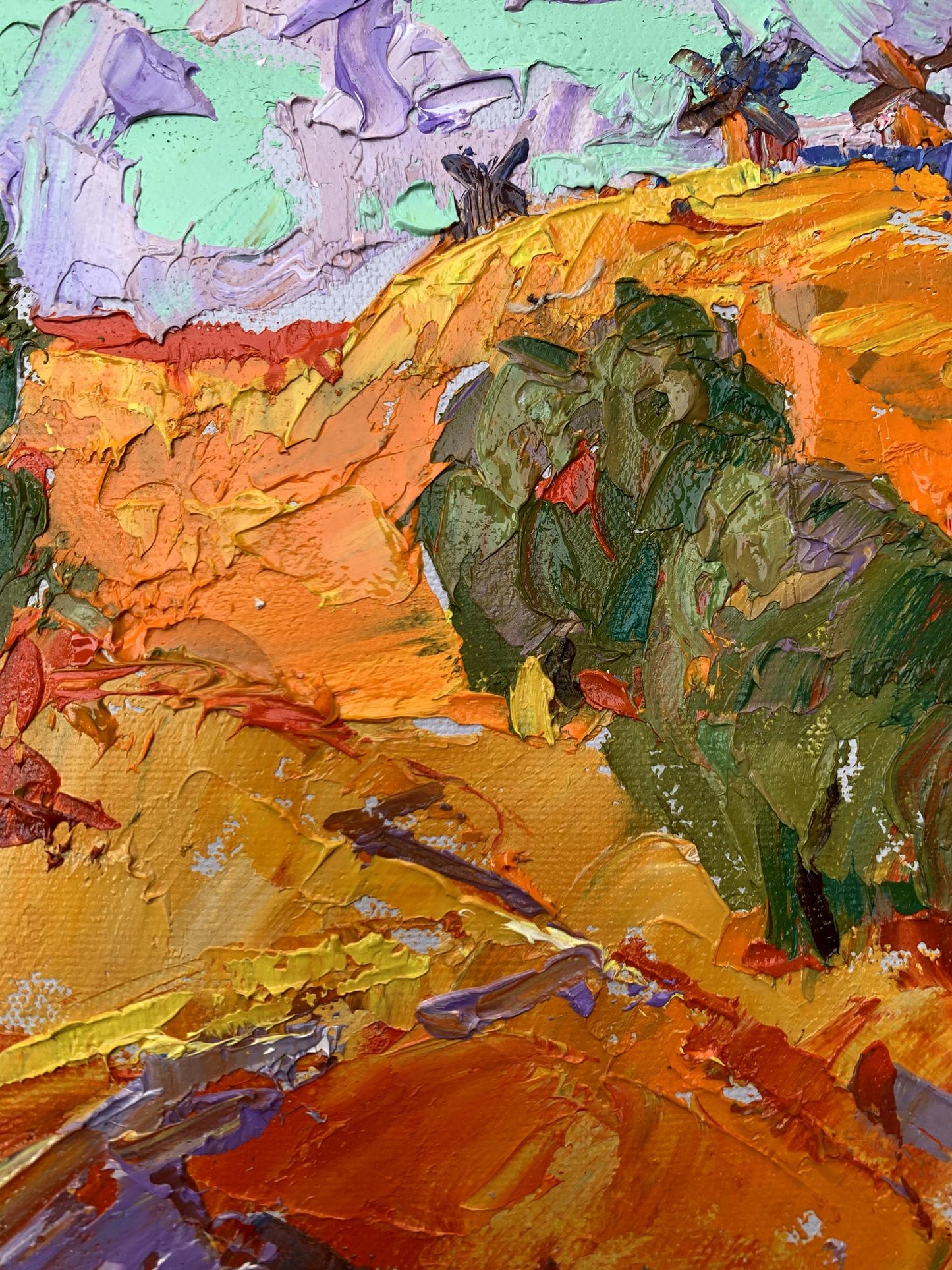 Vibrant impressionist oil painting Strong wind by Ivanyuk Oleksiy