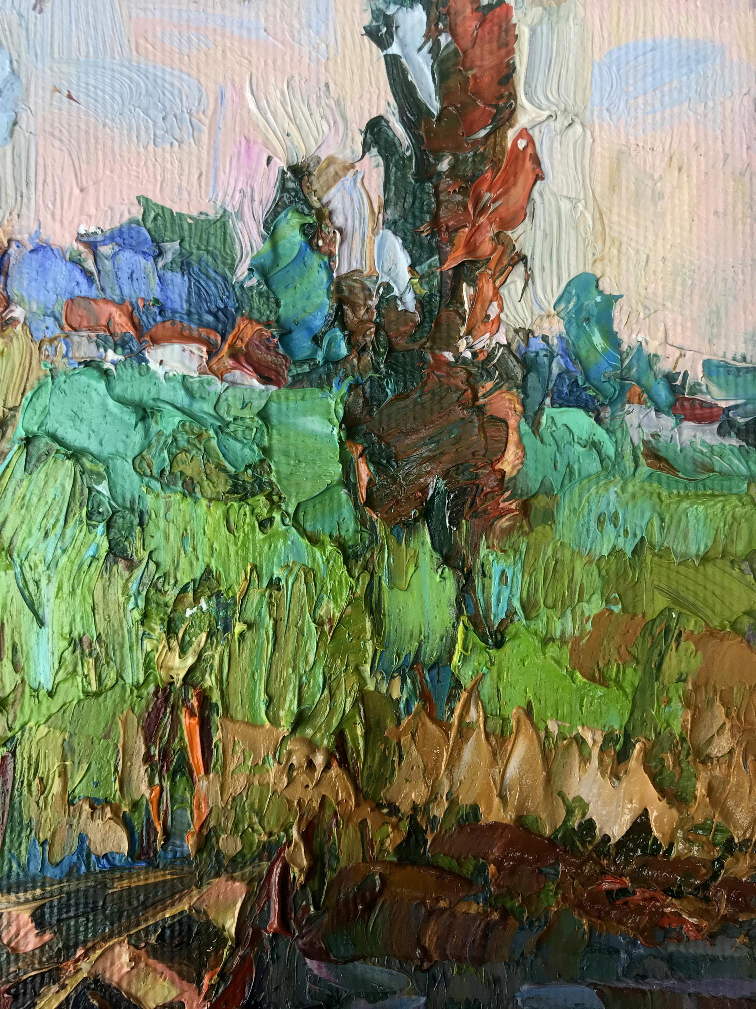 Oksana Ivanyuk captures the tranquility of a backwater in her oil painting