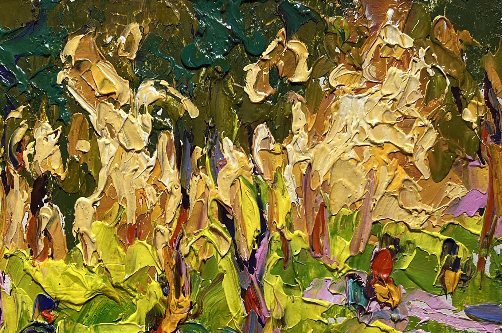 Vibrant impasto oil painting On a walk in the morning in autumn by Oleksiy Ivanyuk