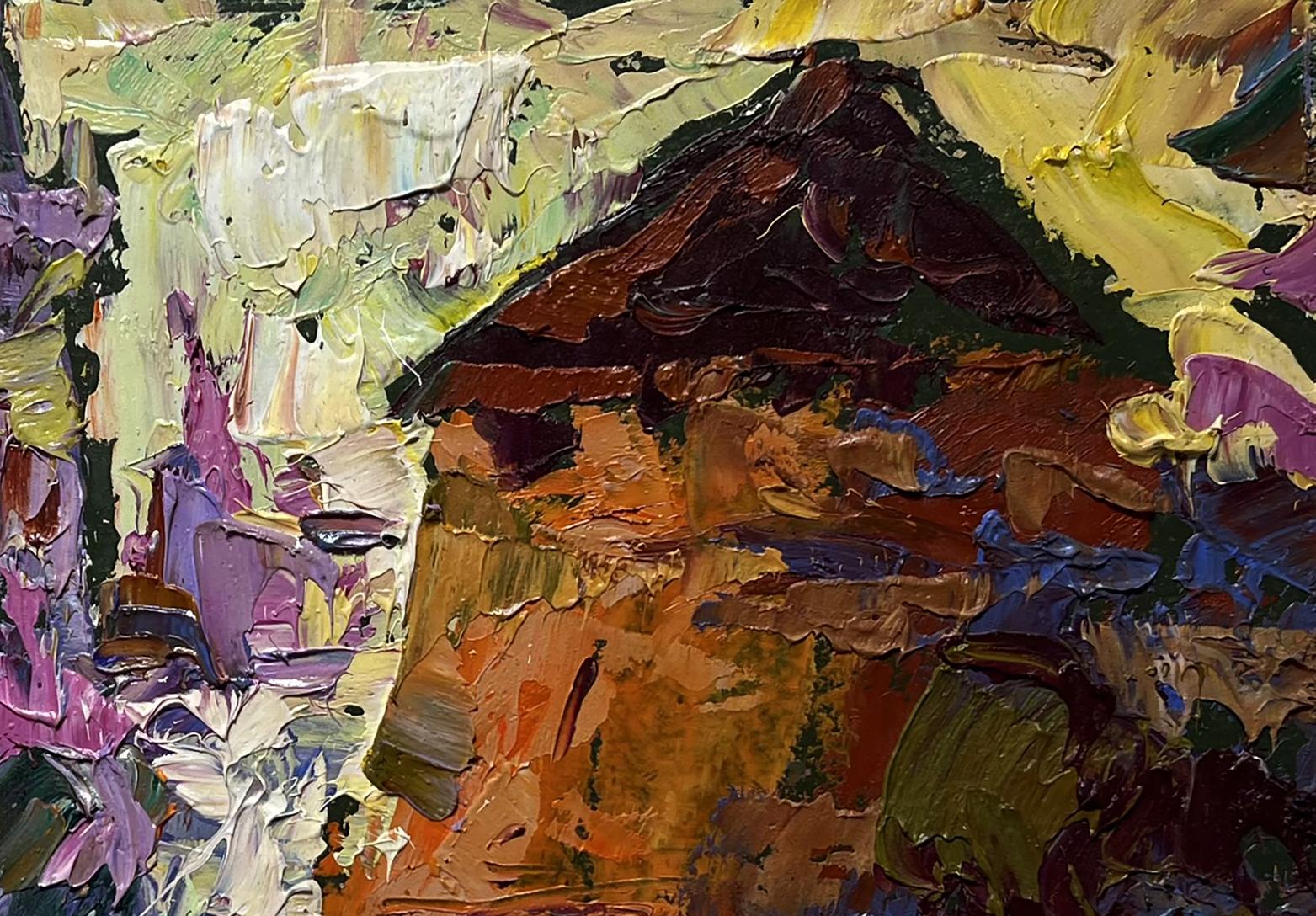Textured impressionistic oil painting of Round Tower by Oleksiy Ivanyuk