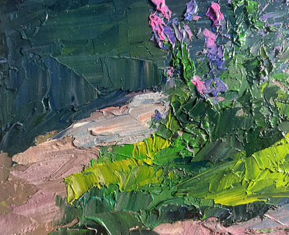 Vibrant impressionist oil painting Near the summer river by Boris Serdyuk