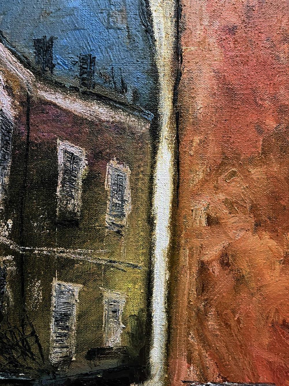 Oil painting Unchanging by Serhiy Kovalev: earthy alleyway in bold strokes
