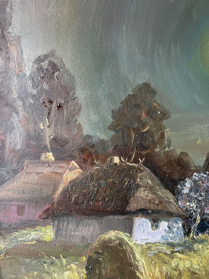 Oil painting Moonlit night 