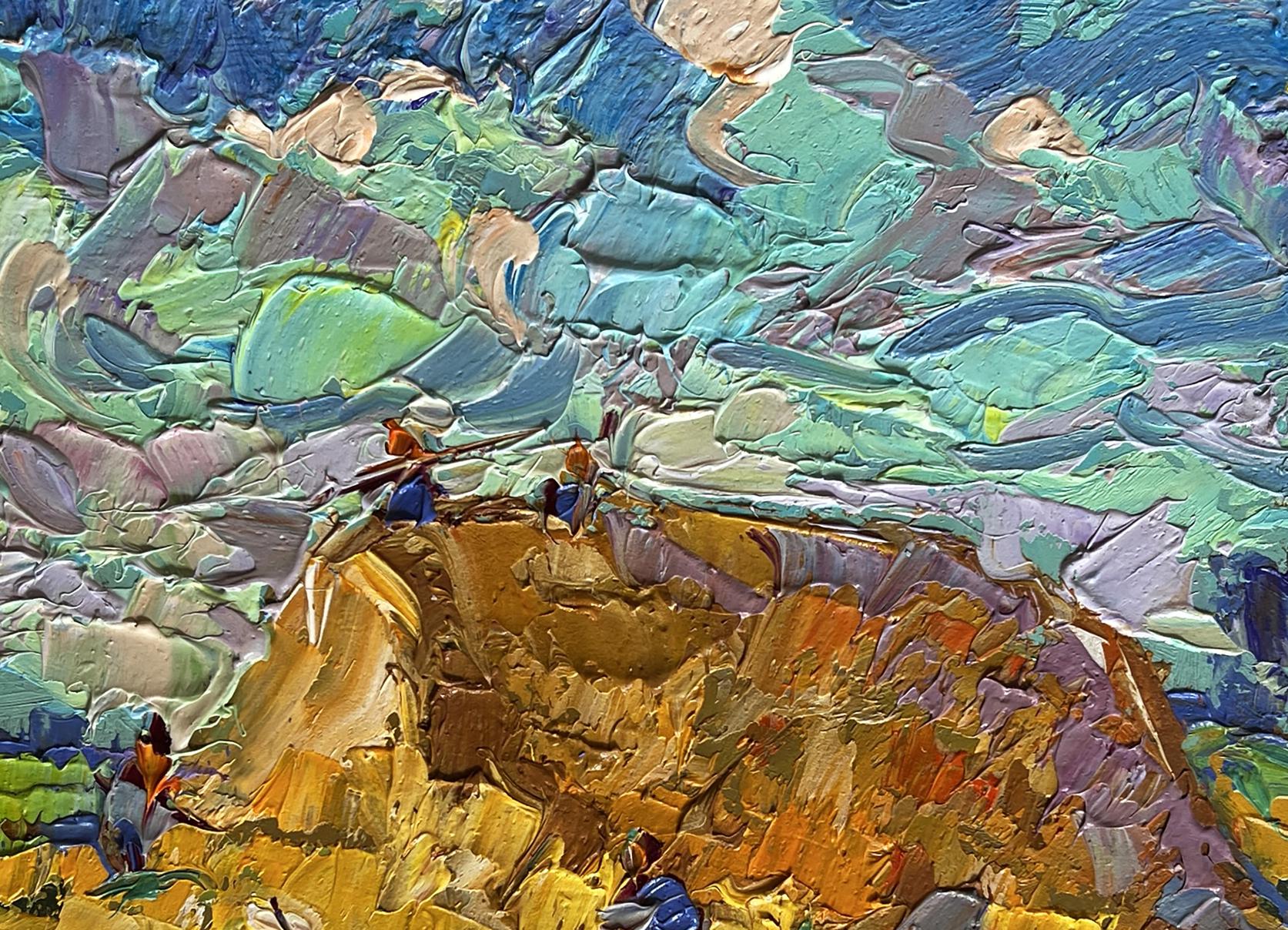 Oil painting Working in the field with hay by Oleksiy Ivanyuk