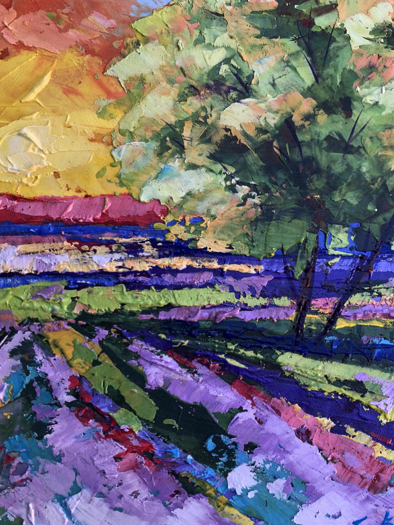 Vibrant Sunset in the Field oil painting by V. Zadorozhnya