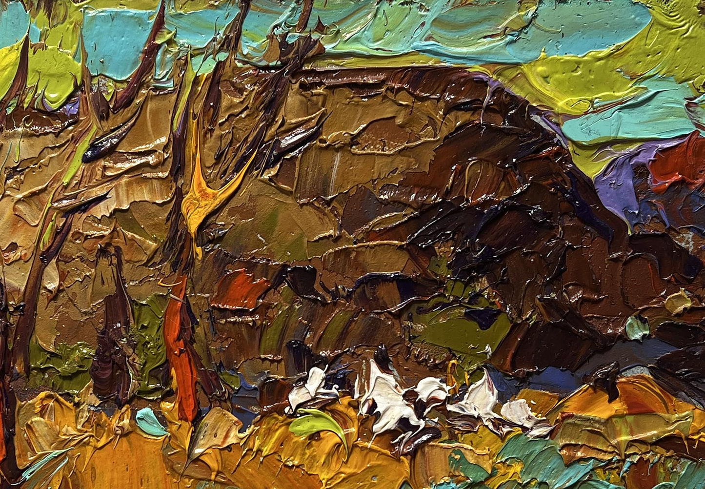 Impasto oil painting Near the old hill by Oleksiy Ivanyuk