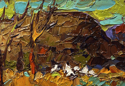 Impasto oil painting Near the old hill by Oleksiy Ivanyuk