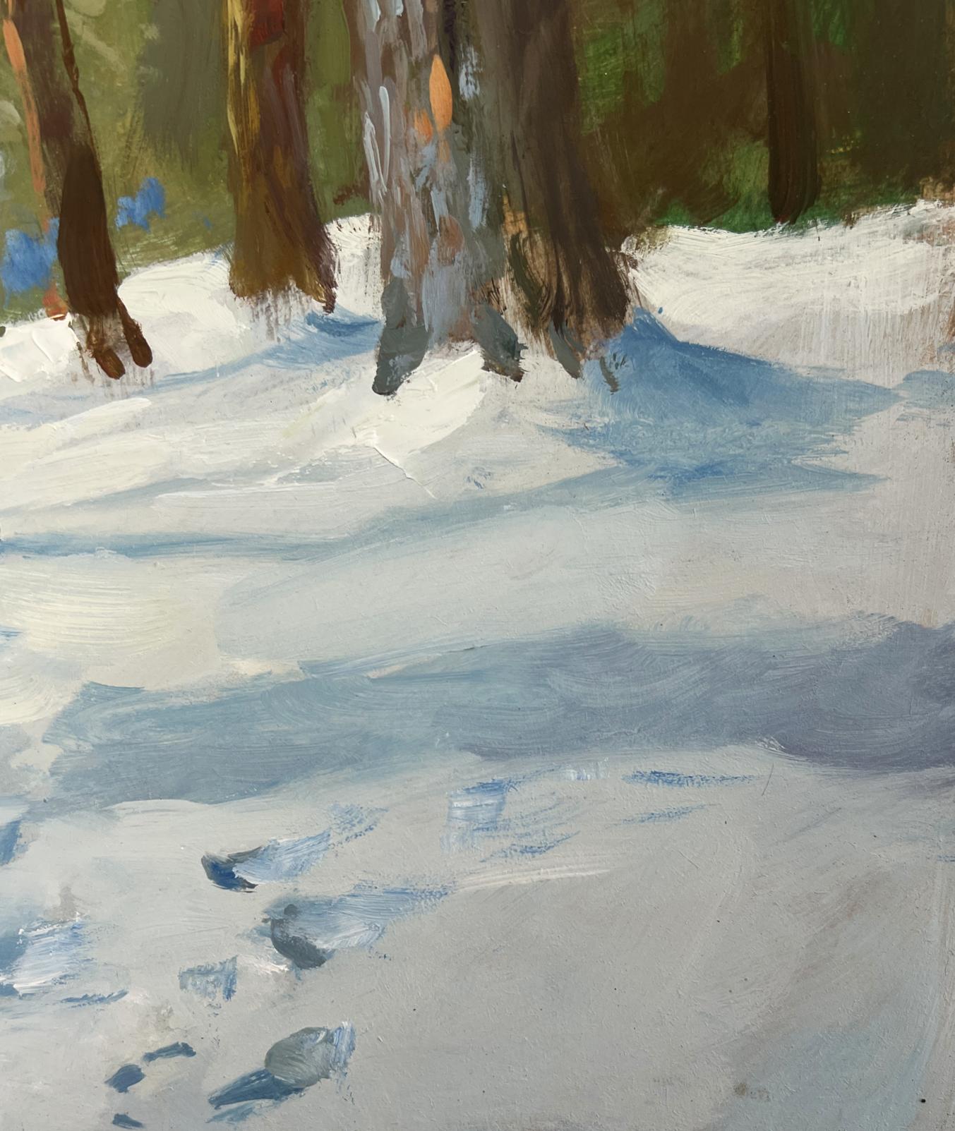 Oil painting of snowy forest ground by Yuriy Suprunchuk