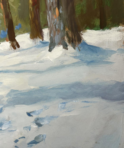 Oil painting of snowy forest ground by Yuriy Suprunchuk