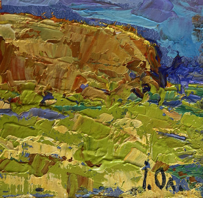 Impressionistic oil painting Harvesting hay in the field by Oleksiy Ivanyuk