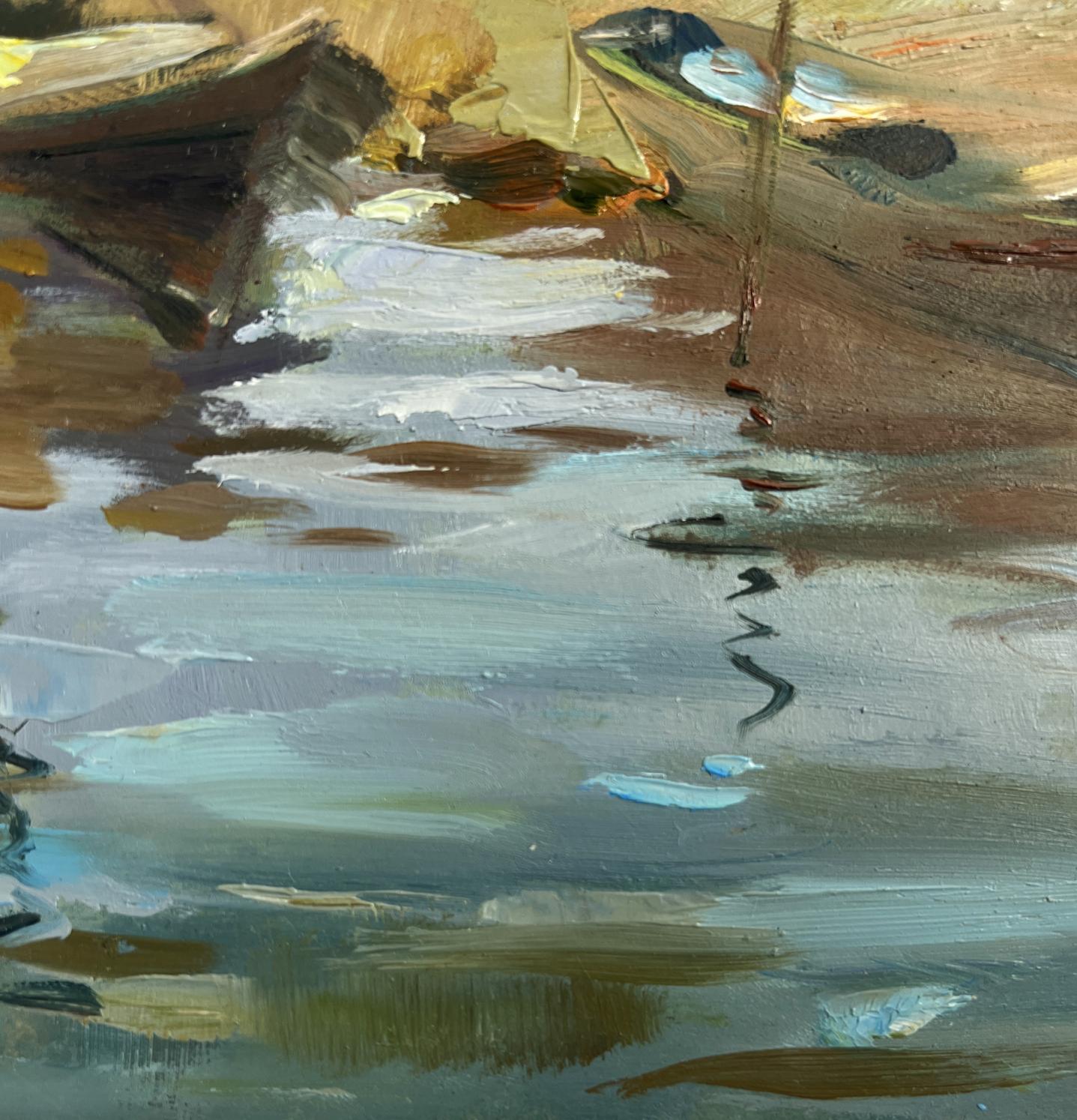 Oil painting Summer peace on the river by Yuriy Suprunchuk