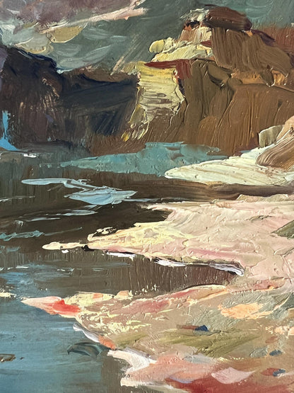 Impressionistic oil painting The coast near the mountains by Yuriy Suprunchuk