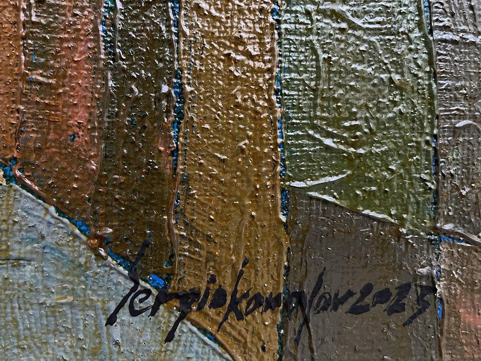 Oil painting Closer to the center by Serhiy Kovalev, textured impasto canvas 2023