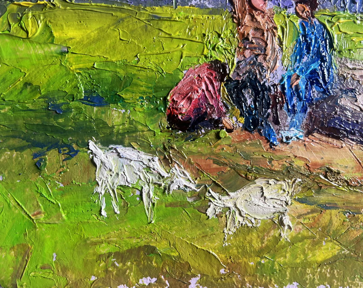 Vibrant impressionist oil painting May Day in the Village by Boris Serdyuk