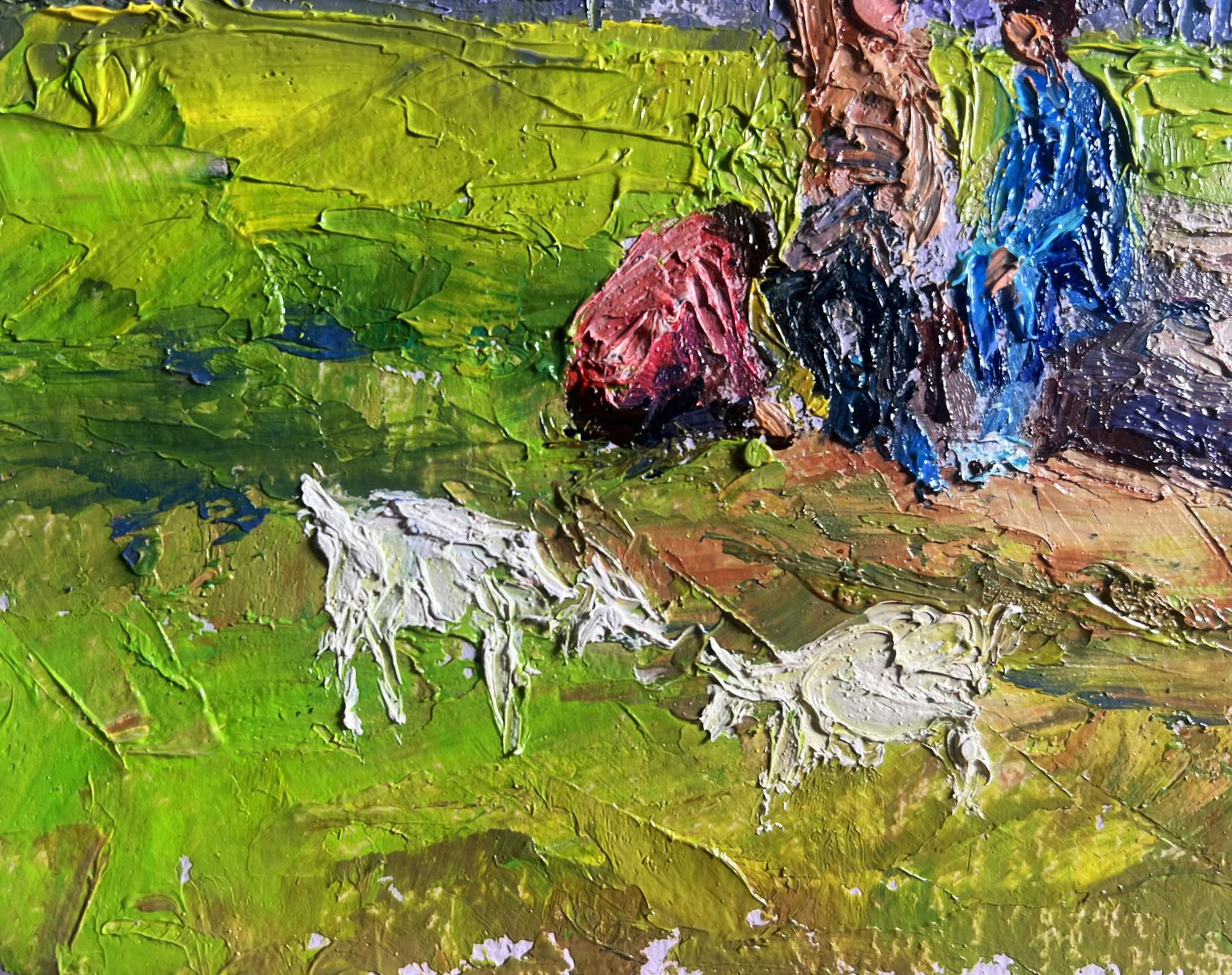 Vibrant impressionist oil painting May Day in the Village by Boris Serdyuk