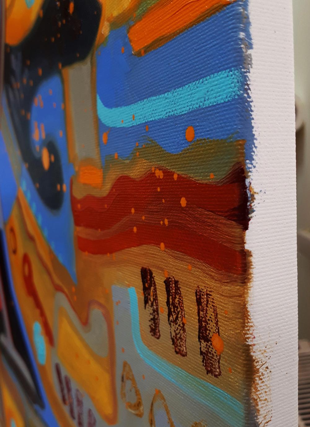 Vibrant abstract oil painting Colors of Intention by Sergiy Voichenko