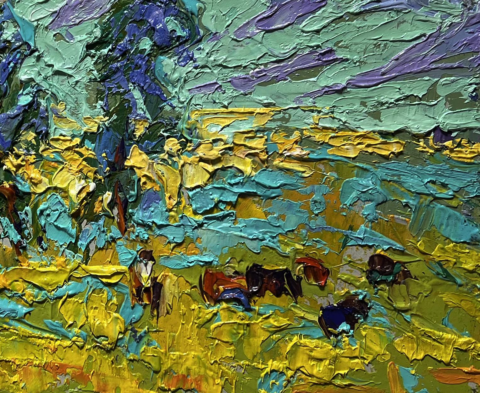 Vibrant impressionist oil painting In the spring meadows by Oleksiy Ivanyuk