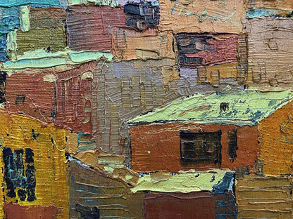 Oil painting Outspread by Serhiy Kovalev with impasto earthy tones