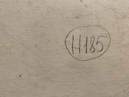 Back of Viktor Sevastiyanov Spring oil painting with handwritten h185 mark