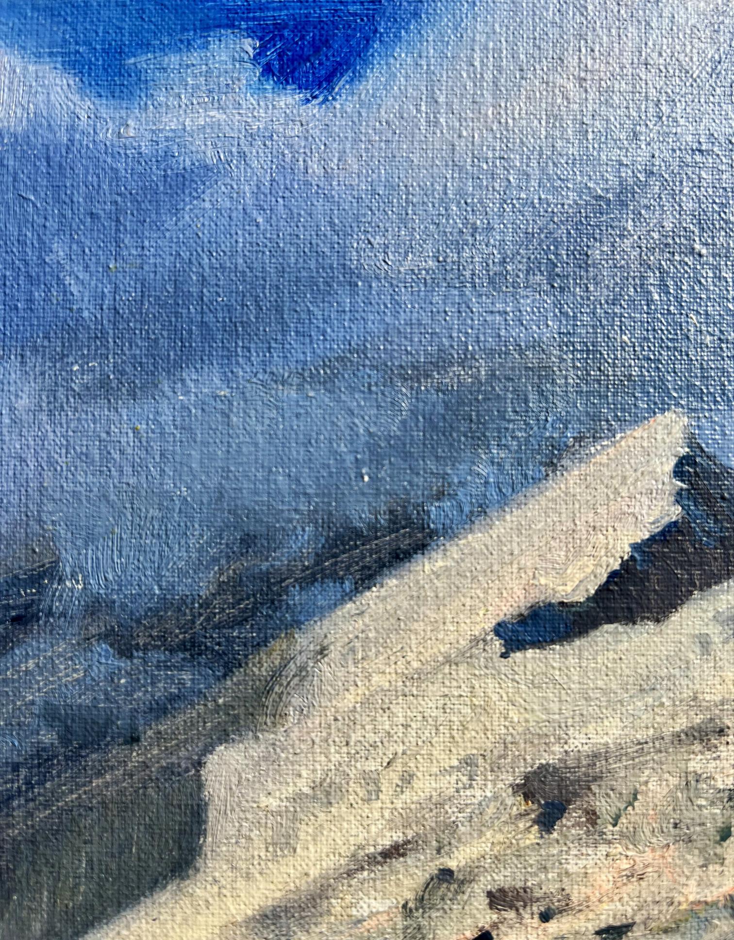 Oil painting of snowy mountain peak by Tatyana Derdey