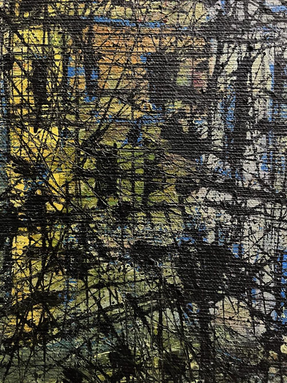 Abstract expressionist oil painting Graphic of the Cities by Serhiy Kovalev