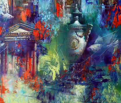 Oil painting Forgotten still life by Alexander Dobrodiy ornate metallic urn