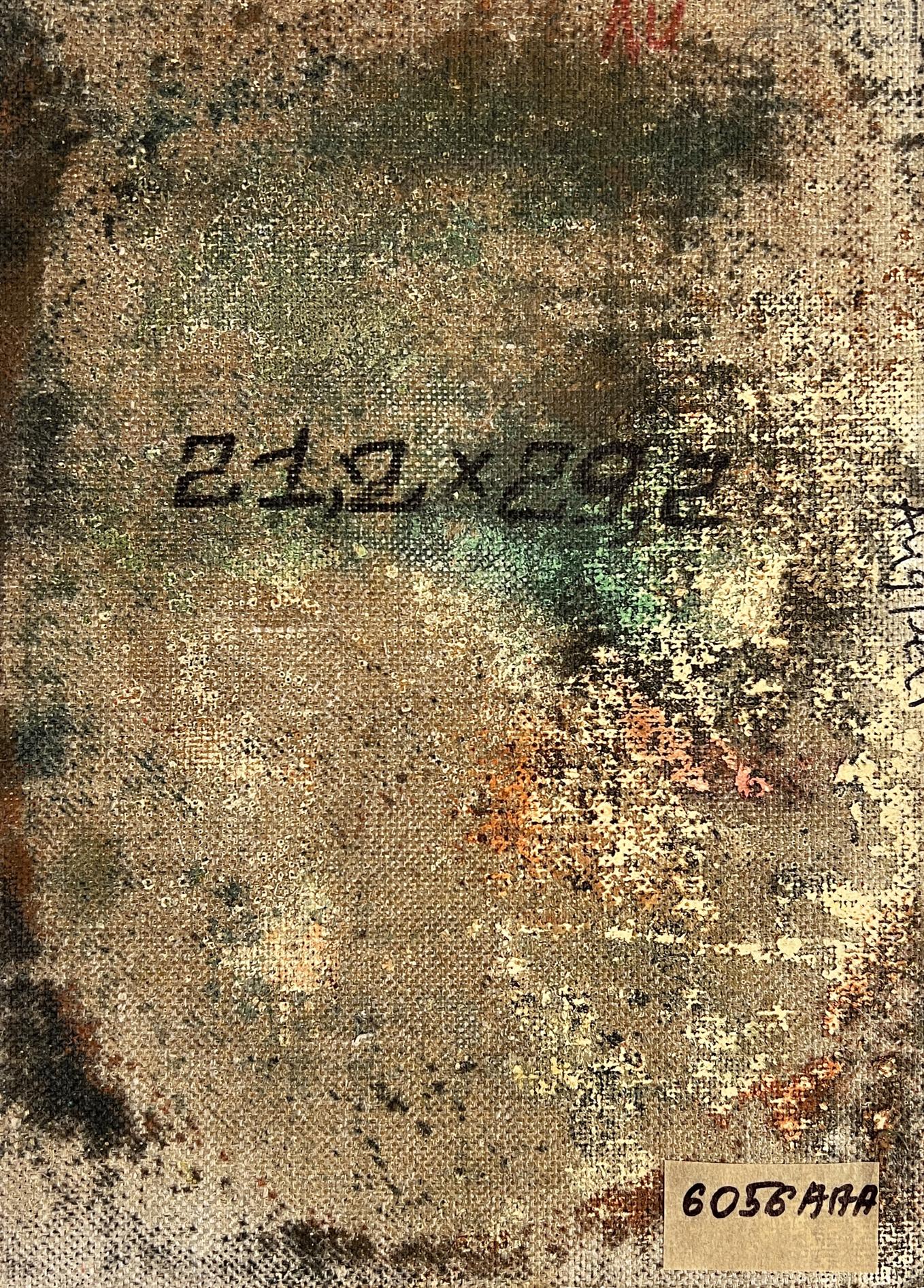 Back of weathered canvas oil painting Portrait of Jesus by Alexander Litvinov