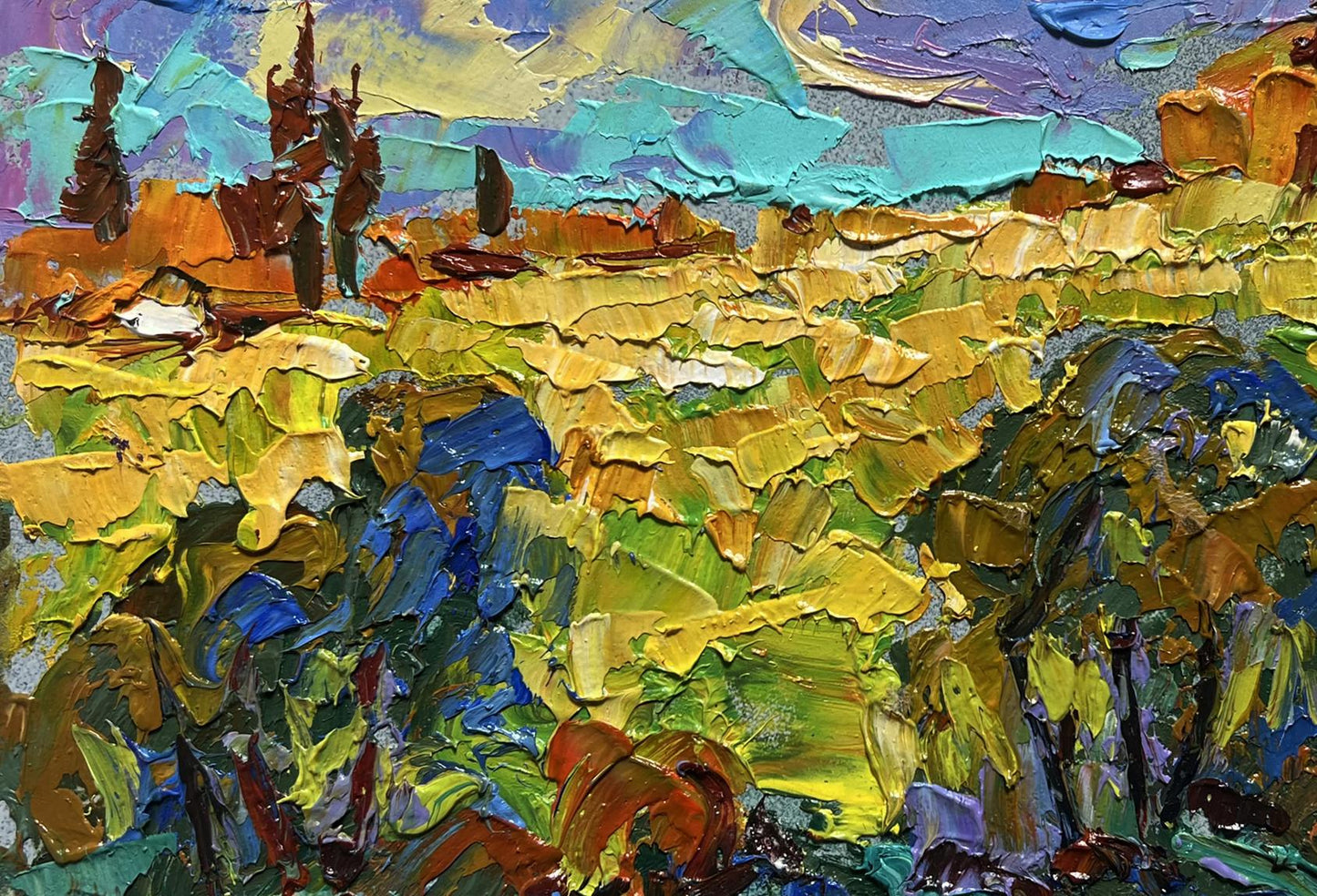 Vibrant impasto oil painting Sunny summer day by Oleksiy Ivanyuk