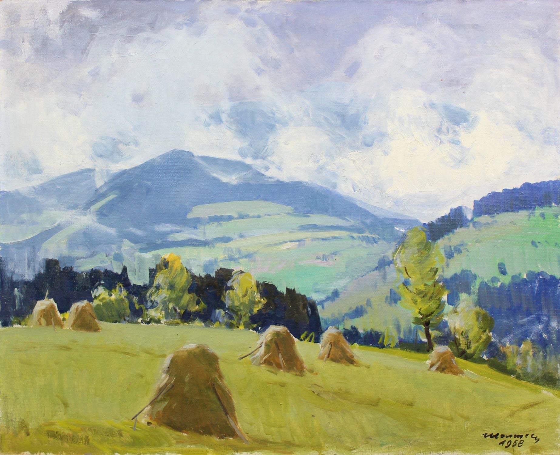 Stepan Sholtes Ukrainian impressionist pastoral landscape oil painting