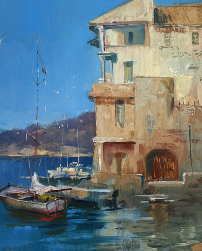 Impressionistic oil painting Waiting for the Tide by Yuriy Suprunchuk