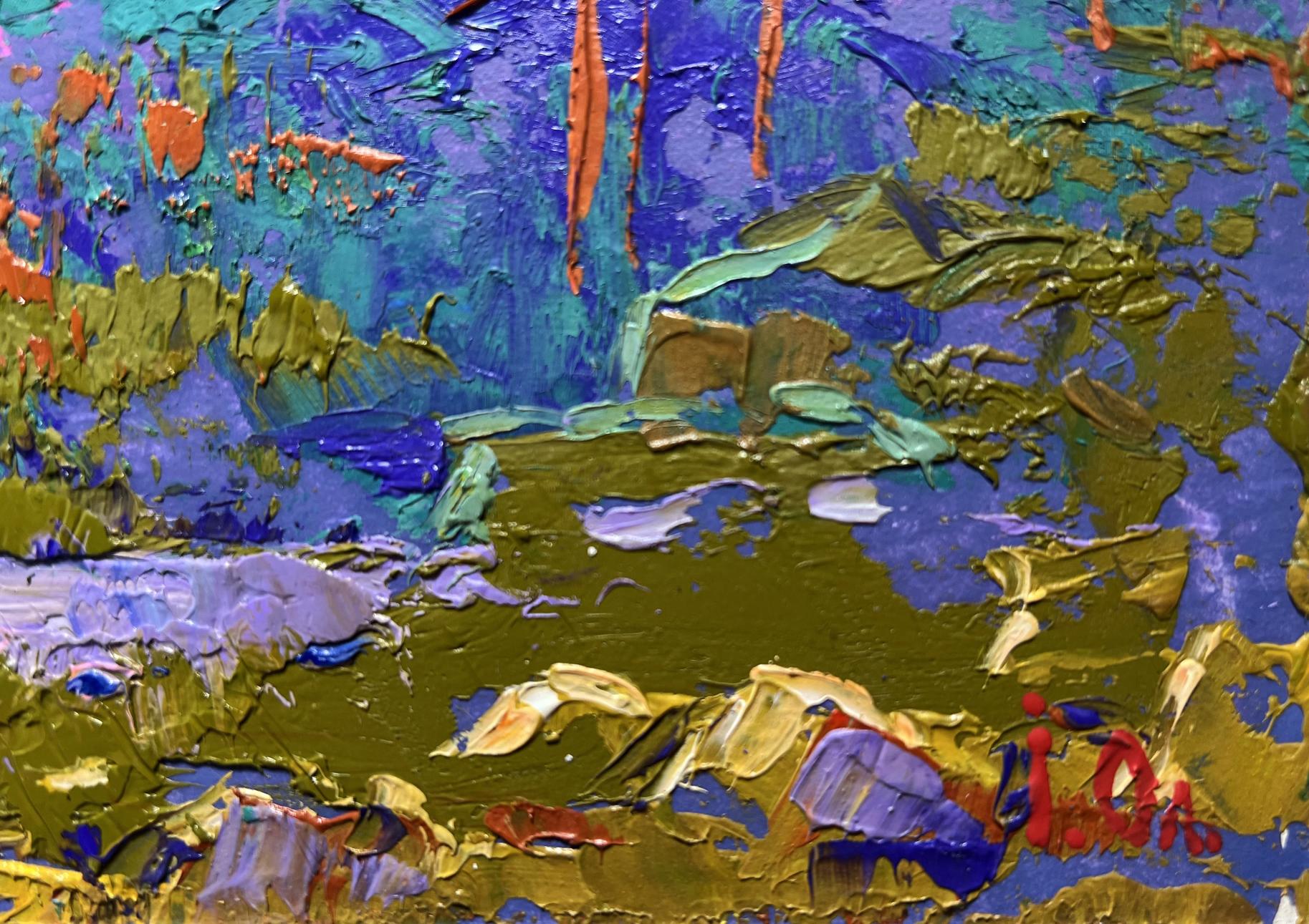 Vibrant oil painting Meeting the dawn in nature by Oleksiy Ivanyuk
