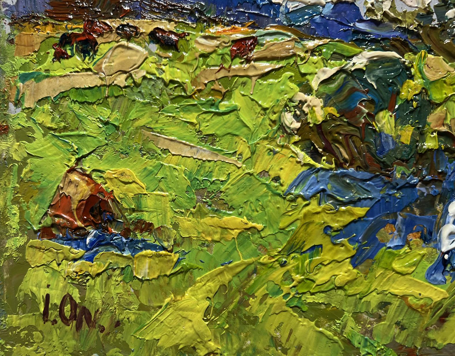 Vibrant impressionist oil painting Summer smell of grass by Oleksiy Ivanyuk