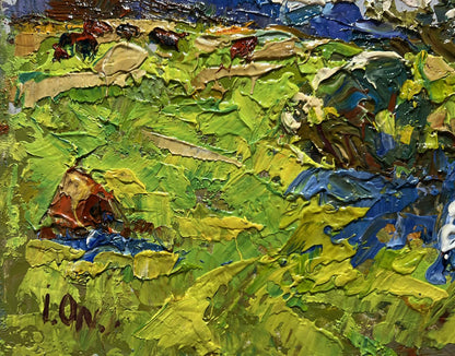 Vibrant impressionist oil painting Summer smell of grass by Oleksiy Ivanyuk