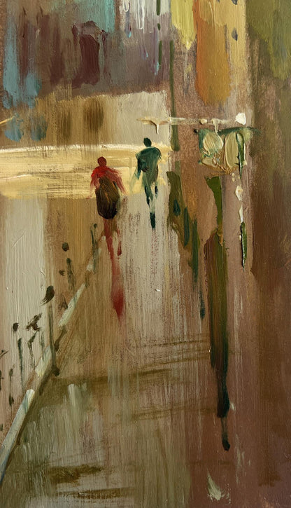 Oil painting of quiet old town corner by Yuriy Suprunchuk