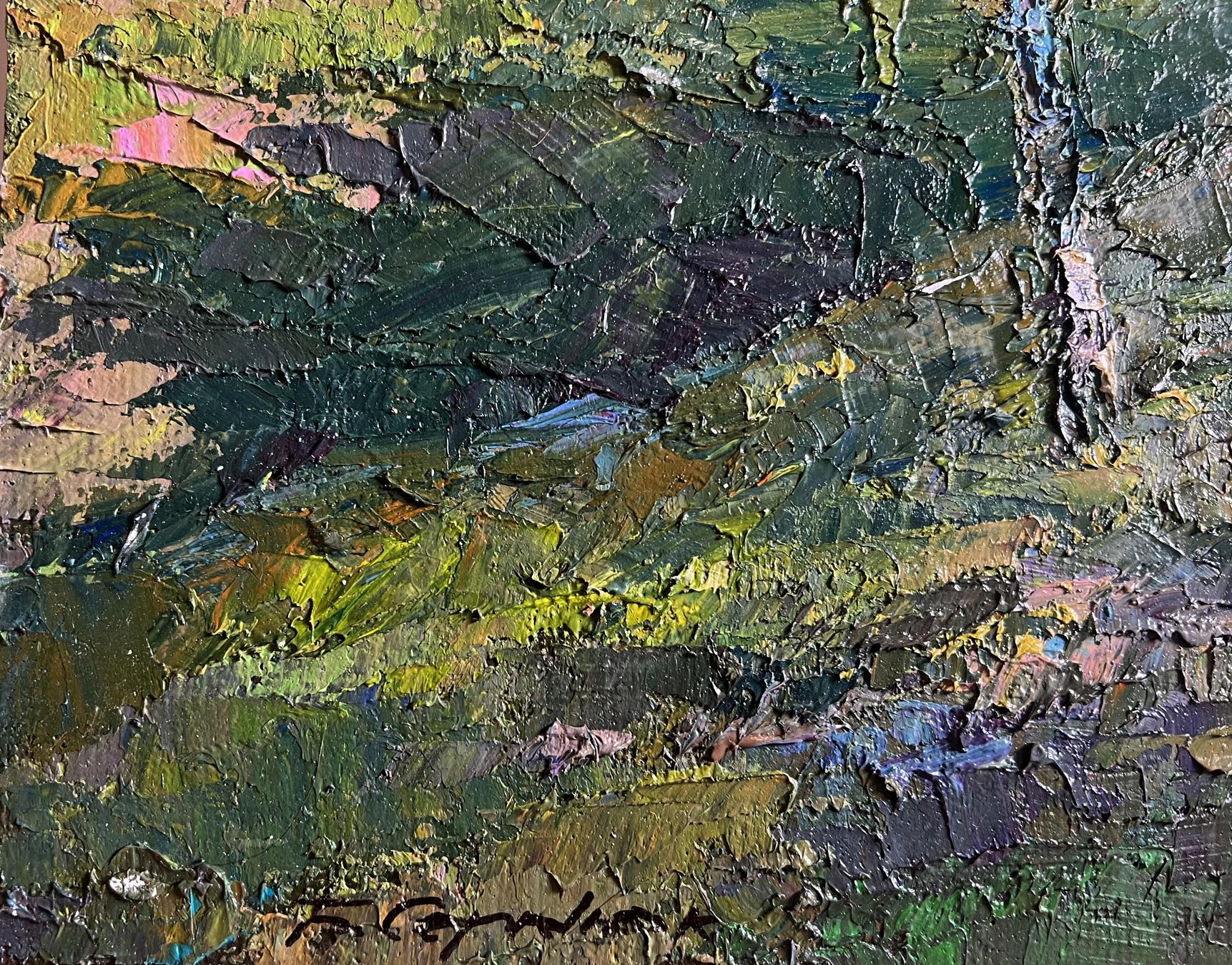 Oil painting Sunny day in birch forest by Boris Serdyuk