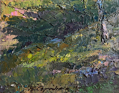 Oil painting Sunny day in birch forest by Boris Serdyuk