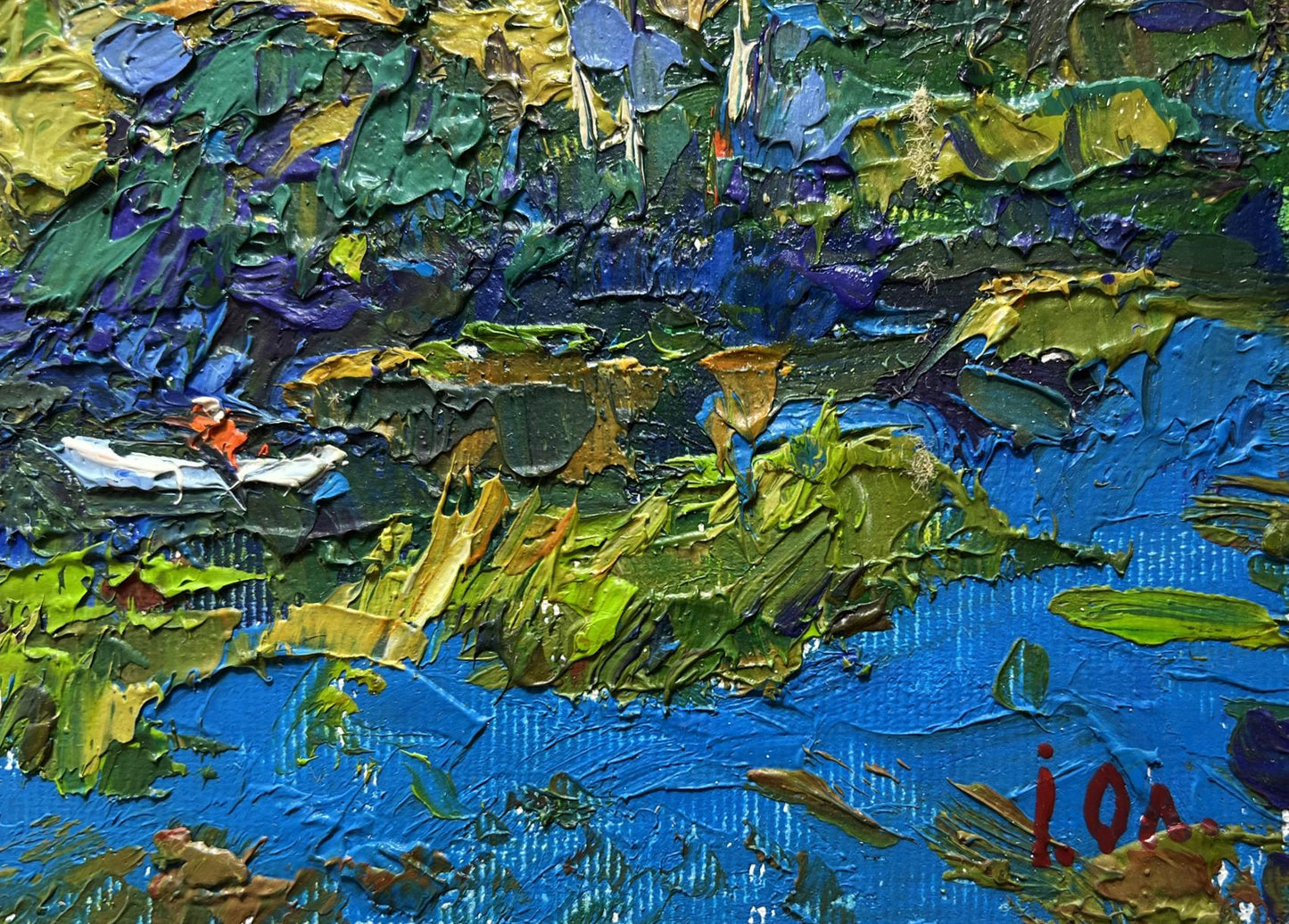 Vibrant oil painting Night rest in nature by Oleksiy Ivanyuk with impasto strokes