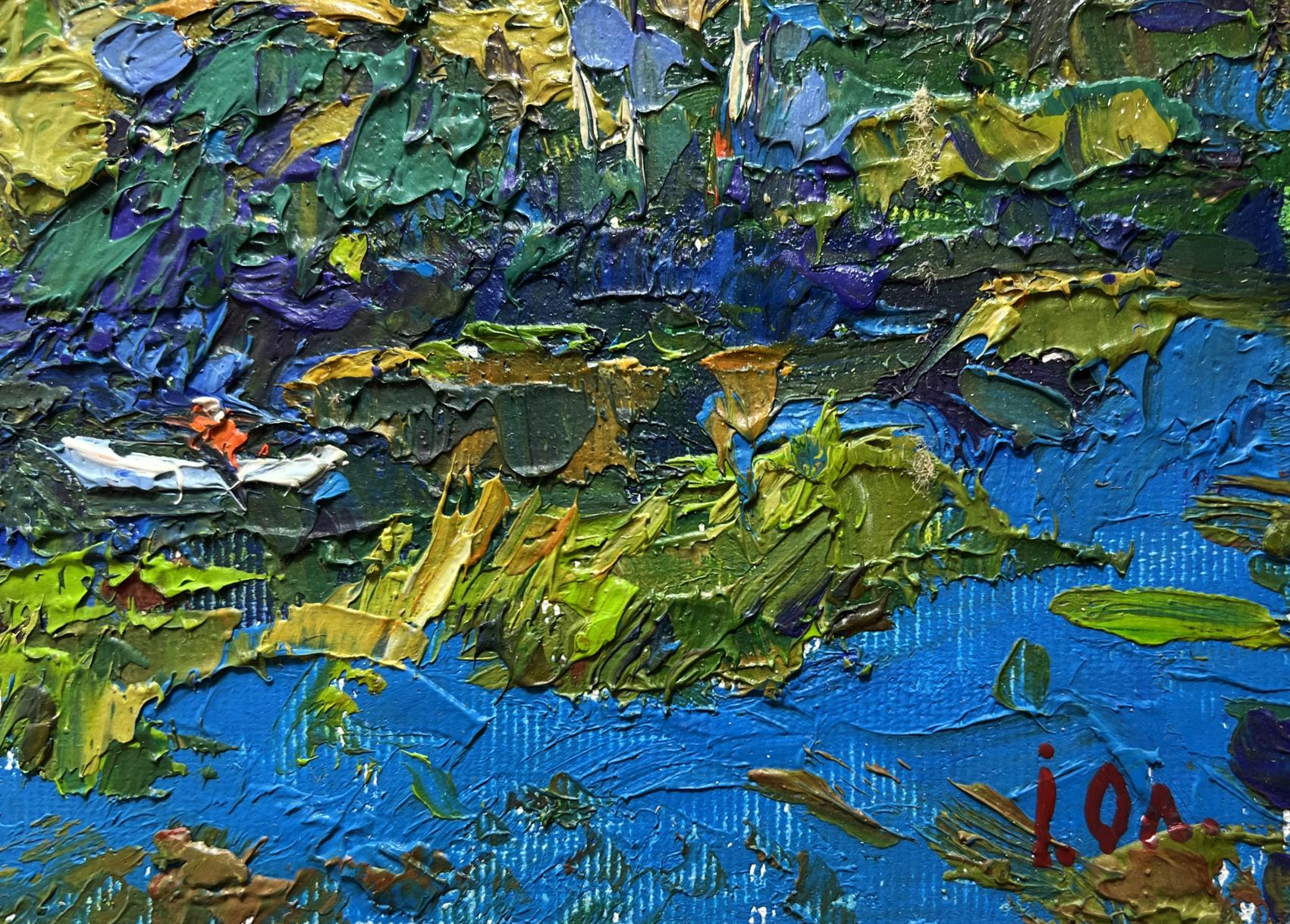 Vibrant oil painting Night rest in nature by Oleksiy Ivanyuk with impasto strokes