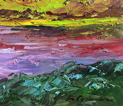 Vibrant impressionist oil painting September colors by Boris Serdyuk