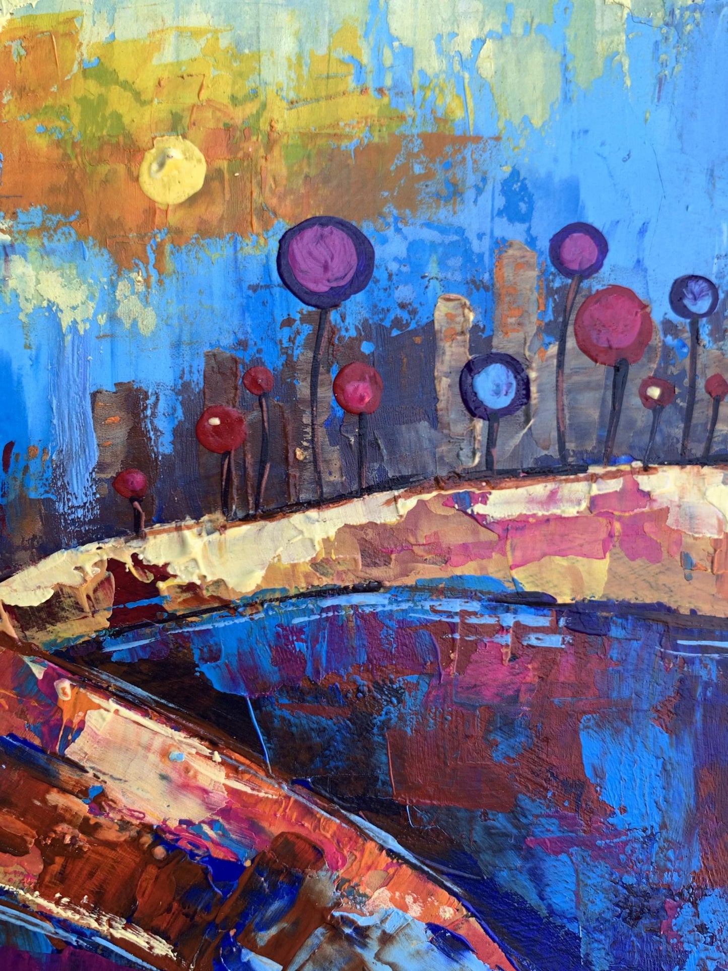 Oil painting A childhood dream V. Zadorozhnya abstract expressionist art